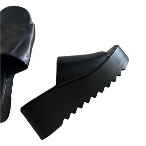Black Platform Slide Sandals